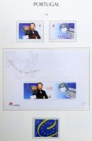 Portugália 1999-2000 teljes gyűjtemény, hozzá egy korábbi sorozat, falcmentes előnyomott Leuchtturm albumlapokon (névérték: EUR 93.-)