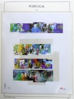 Portugália 1999-2000 teljes gyűjtemény, hozzá egy korábbi sorozat, falcmentes előnyomott Leuchtturm ...