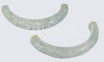 Faragott jáde karperec, bontott, szerelék nélkül, 2 db