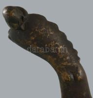 Ligeti Erika (1934-2004): Gyermekét óvó. Patinázott bronz szobor, márvány talapzaton, jelzett, m: 48...