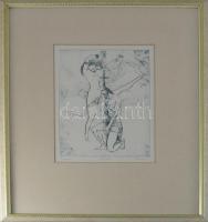 Reich Károly (1922-1988): Salome. Hidegtű, papír, jelzett, számozott (68/100), üvegezett fakeretben,...