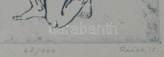 Reich Károly (1922-1988): Salome. Hidegtű, papír, jelzett, számozott (68/100), üvegezett fakeretben,...