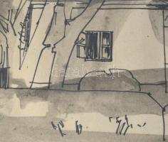 M.Tóth István (1922-2006): Hévizi vázlatok. Lavírozott tus, papír, jelzett, üvegezett fakeretben, 16...