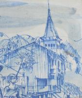 M.Tóth István (1922-2006): Hévizi részlet. Vegyes technika, papír, jelzett, üvegezett fakeretben, 20...