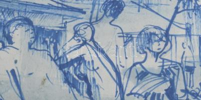 M.Tóth István (1922-2006): Hévizi részlet. Vegyes technika, papír, jelzett, üvegezett fakeretben, 20...