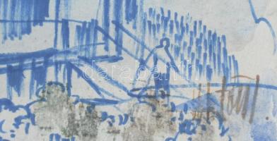 M.Tóth István (1922-2006): Hévizi részlet. Vegyes technika, papír, jelzett, üvegezett fakeretben, 20...