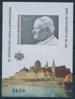 1991 II. János Pál pápa magyarországi látogatása vágott blokk (7.000)