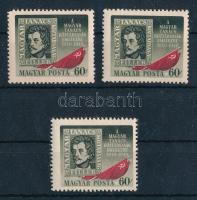 1949 Magyar Tanácsköztársaság 2 db 60f eltolódott piros színnyomat + támpéldány