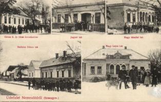 Nemesdéd Gross S. és társa kereskedésével, illetve Nagy Sámuel, Stefaics Dénes és Nagy Lajos házával (EK)