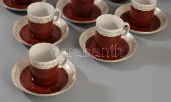 Chodziez vintage lengyel teás készlet, jelzett, teljes, hibátlan