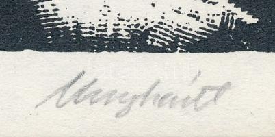 Menyhárt József (1901-1976): B.U.É.K. Réthy István, fametszet, papír, jelzett, 14×10 cm