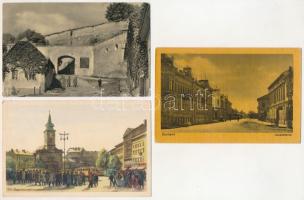 21 db MODERN magyar város képeslap (Képzőművészeti Alap, Művészeti Alkotások 60 filléres lapok) / 21 MODERN Hungarian town-view postcards