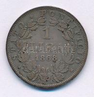 Olasz Államok / Pápai Államok 1868R 1L Ag "IX. Pius" T:VF patina Italian States / Papal States 1868R 1 Lira Ag "Pio IX" C:VF patina Krause KM#1387