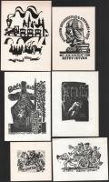 Klf. alkotók (Menyhárt József, Varga Mátyás, Stettner Béla, Várkonyi Károly, Fery Antal, Kékesi László stb.): 15 db ex libris Réthy István, fametszet vagy linómetszet, papír, többségében jelzett a metszeten, klf. méretekben
