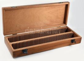 Régi fa diatartó doboz, 38x14 cm