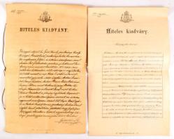 1895 Jászberényi birtokok eladásáról szóló közjegyzői okiratok két külön többoldalas okirat .