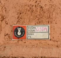 Zákány Eszter: Buda. Mázas samottos kerámia plakett, jelzett, zsűri címkével, 21x13 cm