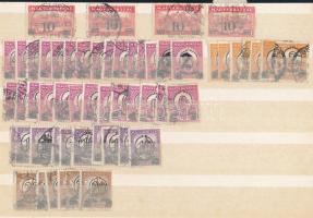 1921-1933 125 db bélyeg, benne Pengő-fillér és Kisegítő, kétoldalas közepes berakólapon