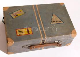 ca 1960 Mini retro Balaton utazókoffer 23x11 cm