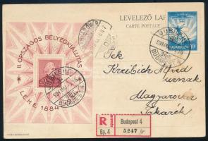 1934 LEHE blokk ajánlott képeslapon (35.000)