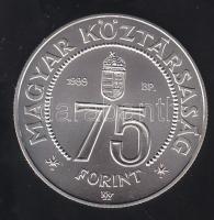1999. "75 éves a Magyar Nemzeti Bank" 75Ft Ag T:BU Díszdobozban, tanúsítvánnyal, csak 3000db!