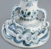 Mázas kerámia háromágú gyertyatartó, hibátlan, m: 35 cm