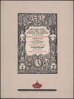 1921 Régi balladák könyve, fametszetekkel díszítette: Kozma Lajos, nyomdaminta, 33×24,5 cm