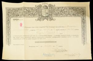 1941-1966 Ugyanannak a személynek a jogi diplomája, államszámtani bozynítványa, poastatakerékpénztrá...