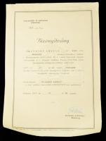 1941-1966 Ugyanannak a személynek a jogi diplomája, államszámtani bozynítványa, poastatakerékpénztrá...