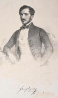 cca 1840 Id. Markó Károly (1793-1860) festő, Szigligeti Ede és Czuczor Gergely portréja, litográfia,...