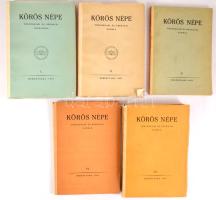 Körös népe. Történelmi és néprajzi szemle. I-II., IV-VI. (5 kötet.) Békéscsaba, 1956-1965, Békéscsaba Város Tanácsa / Munkácsy Mihály Múzeum. Kiadói papírkötés, vegyes állapotban. Megjelentek 1000-2150 példányban.