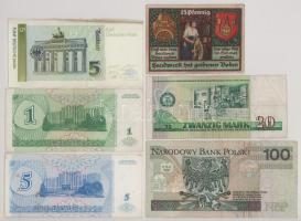 6db-os bankjegytétel, benne: Német Szövetségi Köztársaság 1991. 5M + Német Demokratikus Köztársaság ...