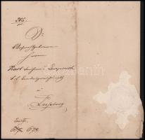 1861 Karl Freiherr von Lempruch osztrák tábornok részére szóló hivatalos levél Pozsonyból