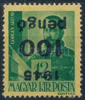 1945 Kisegítő 100P/12f fordított felülnyomással (35.000)