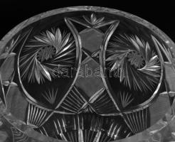 Ólomkristály fedeles bólés edény, minimális pattogzással, m: 31,5 cm