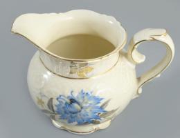 cca 1945 Bavaria Schumann kékvirág mintás teás készlet, jelzett, teljes, minimális kopással