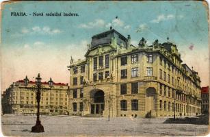 1917 Prága, Praha, Prague; Nová radicni budova. Krátkoruky / town hall (worn corners)