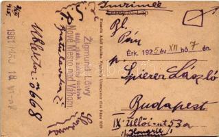 1925 Beckó, Beczkó, Beckov; látkép, várrom. Horovitz Adolf kiadása / view, castle ruins. TCV card (E...