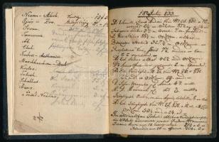 1833 Légy-velem címmel írt jegyzetek kb 50 oldalon jegyzetek, kimutatások, részben Szögligethez kapc...