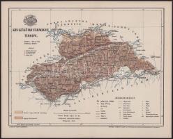 1894 Kis-Küküllő vármegye térképe, tervezte: Gönczy Pál, 1 : 358.000, Bp., Posner Károly Lajos és Fia, a Pallas Nagy Lexikona melléklete, 24×30 cm