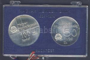 1974. 50Ft Ag + 100Ft Ag "50 éves az MNB" T:BU eredeti MNB plombált plasztiktokban!