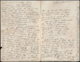 1861 Pest, Lisznyai Kálmán (1823-1863) költő, a Tízek Társaságának tagjának kézzel írt levele id. Bó...