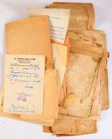 ca 1910-1960 Izraelita személy okmány hagyatéka, sokféle irat részben rossz állapotban