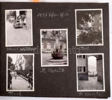 1936-37 több mint 100 darabos fotóalbum magyar pár körutazása autóval: Ausztria, Horvátország (Dubrovnik) Bosznia. Feliratozott fotók, sok érdekes eseménnyel, sok autós képpel   1936-37 photo album of over 100 photos of a Hungarian couple's car trip: Austria, Croatia (Dubrovnik), Bosnia. Captioned photos, with many interesting events, many car pictures