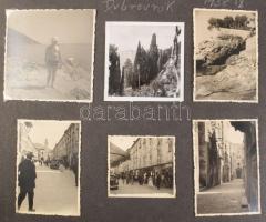 1936-37 több mint 100 darabos fotóalbum magyar pár körutazása autóval: Ausztria, Horvátország (Dubro...