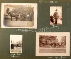 1916-1926 Tata Tóváros, Szomód, Esterházy birtok, aratás Fotóalbum kb 30 db feliratozott fotóval az ...