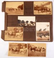 1923 Szómód aratás 13 db érdekes, feliratozott fotó albumlapon