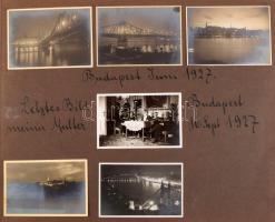 ca 1927-1936 Egy polgár család érdekes fotóalbuma városképes kirándulásokról. Budapest, Sopron, Ausztria, Mátyásföldi és Hármashatárhegyi reptér, autók, sok látványos utcakép, több mint 200 db fotó albumban