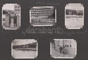 1937 Új Tátrafüred és Léka 11 db feliratozott fotó albumlapon / Novy Smokovec and Lockenhaus photos