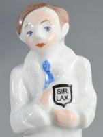 Witeg Kőporc Kőbányai Porcelángyár patikus figura. Jelzett, kézzel festett, hibátlan. Ritka!